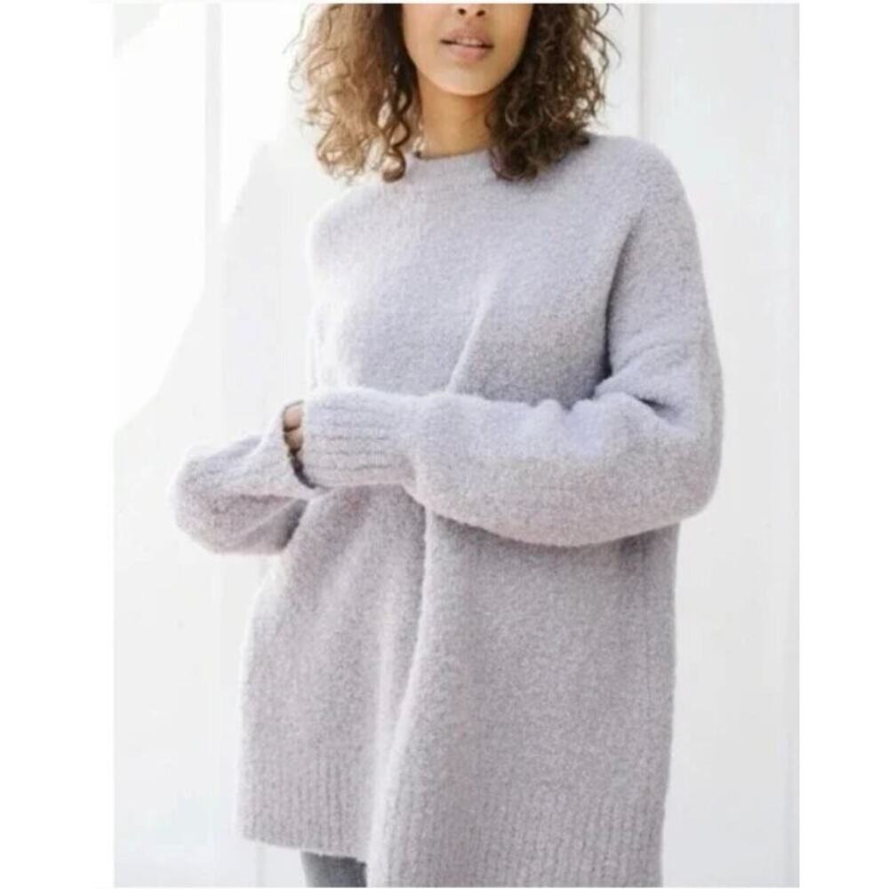JENNI KAYNE Sz XS Boucle Cocoon Crewneck Pullover Sweater Frost